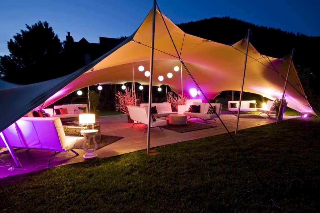 Stretch Tent at night in Gauteng